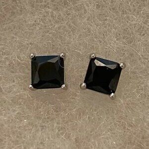 Sundance Sapphire Stud Earrings in Sterling Silver Prong Setting